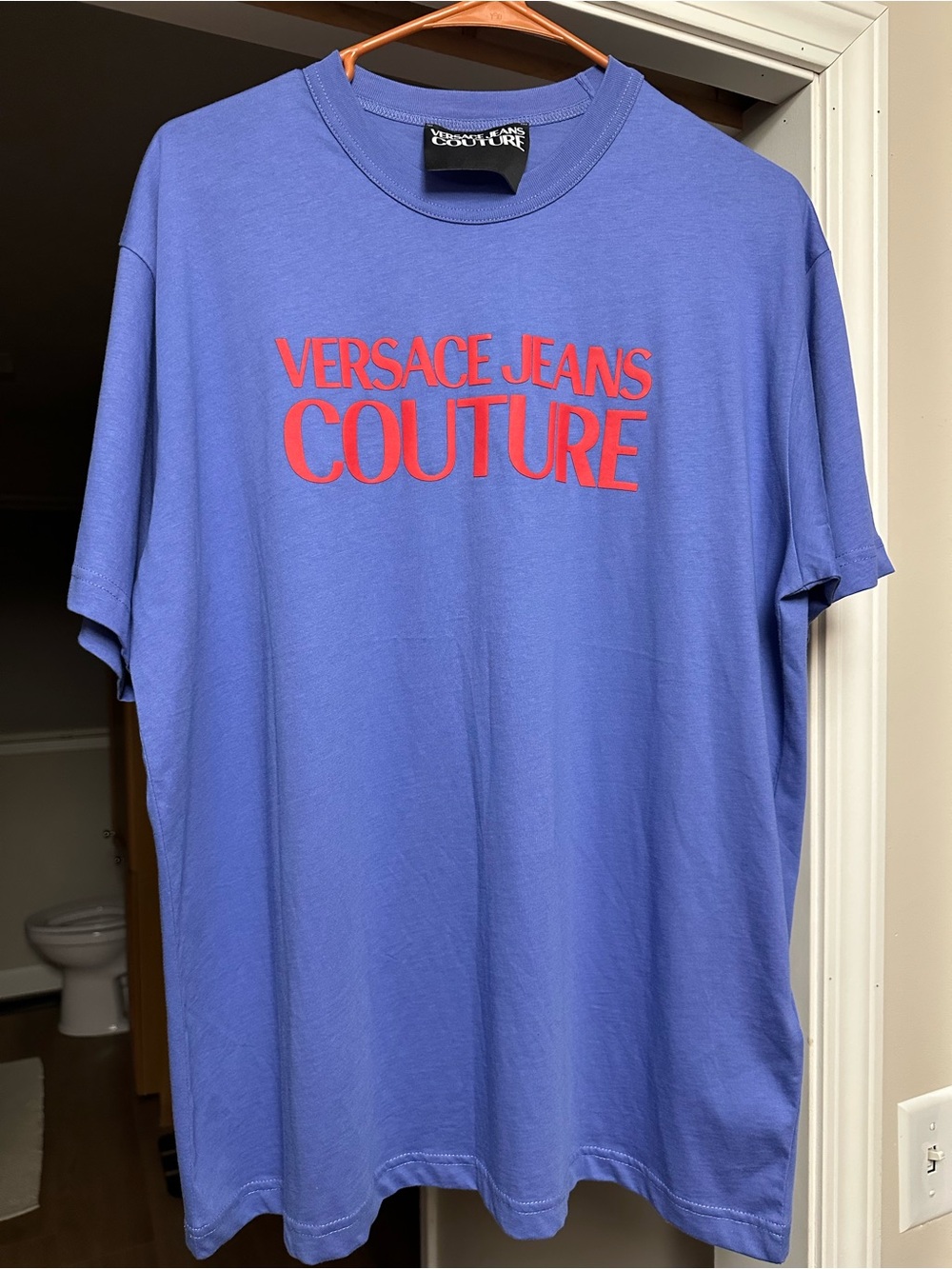 NWOT Versace Jeans Collection Men's Blue Logo T‑Shirt